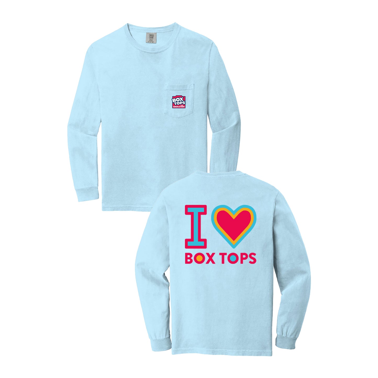 Box Tops for Education Long Sleeve Pocket Tee - Chambray