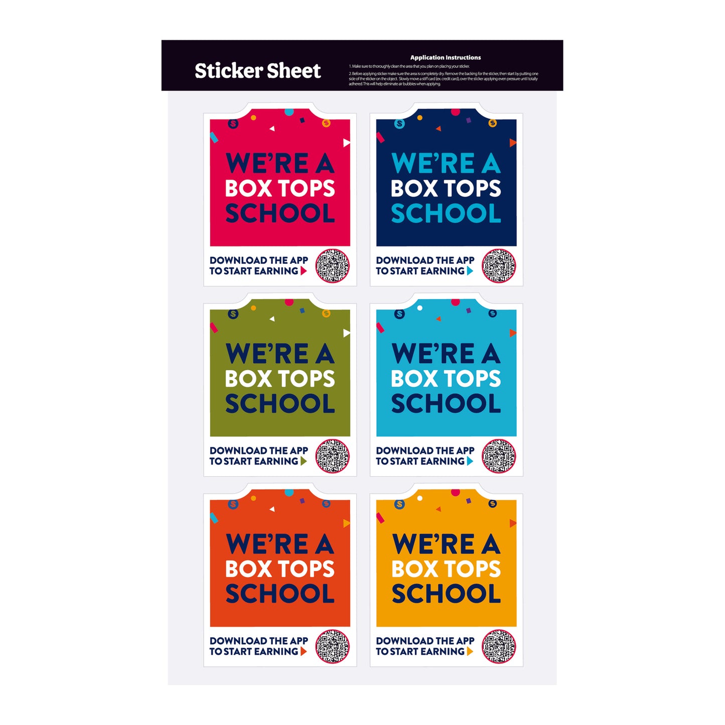 Box Tops for Education Sticker Sheet (Set of 10)