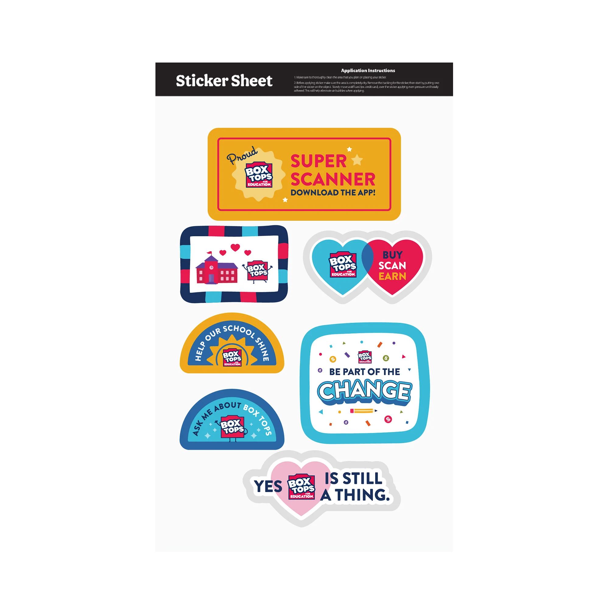 Box Tops for Education Sticker Sheets
