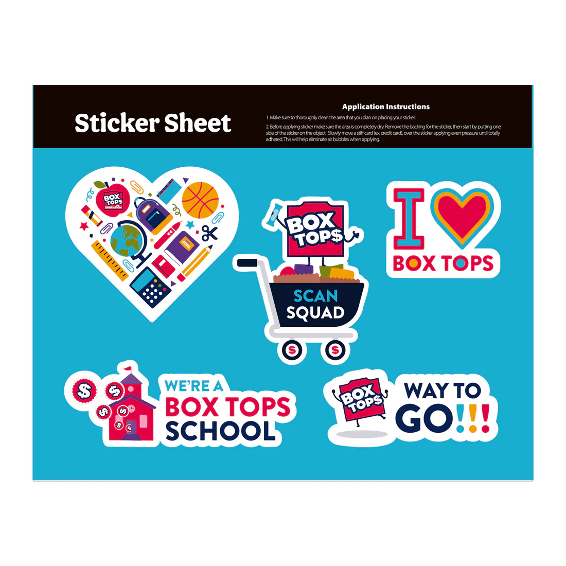 Box Tops for Education Sticker Sheet (Set of 10)