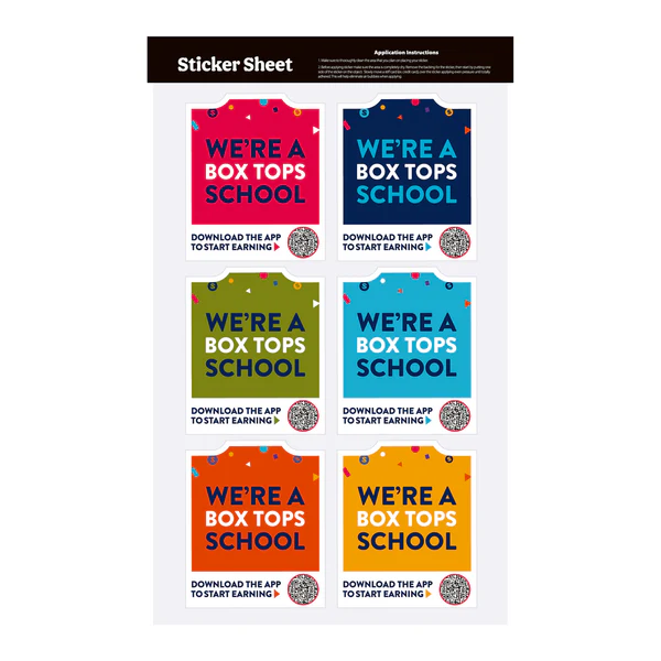 Box Tops for Education Sticker Sheet (Set of 10)